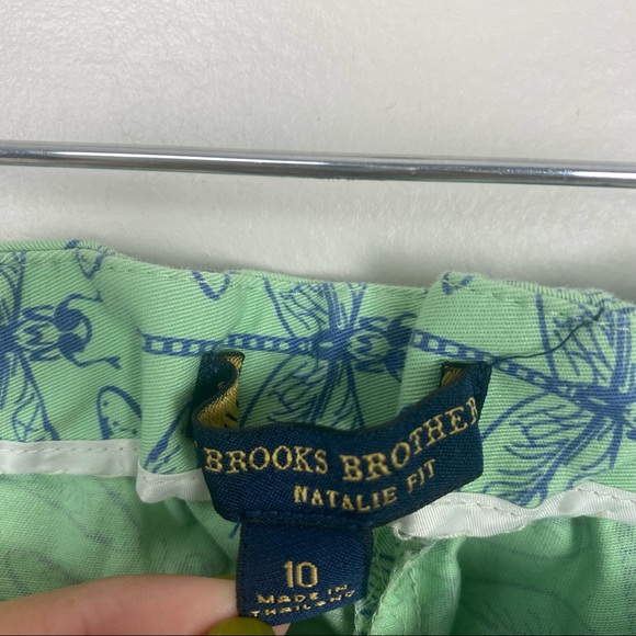 Brooks Brothers 346 Women's Natalie Fit Green Dragonfly Pants Size 10 - Picture 4 of 6